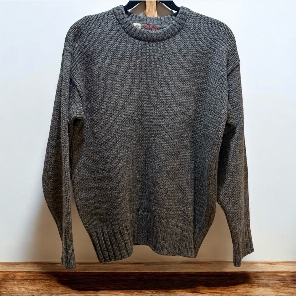 Boston Traders Charcoal Pure New Wool Crewneck Sweater